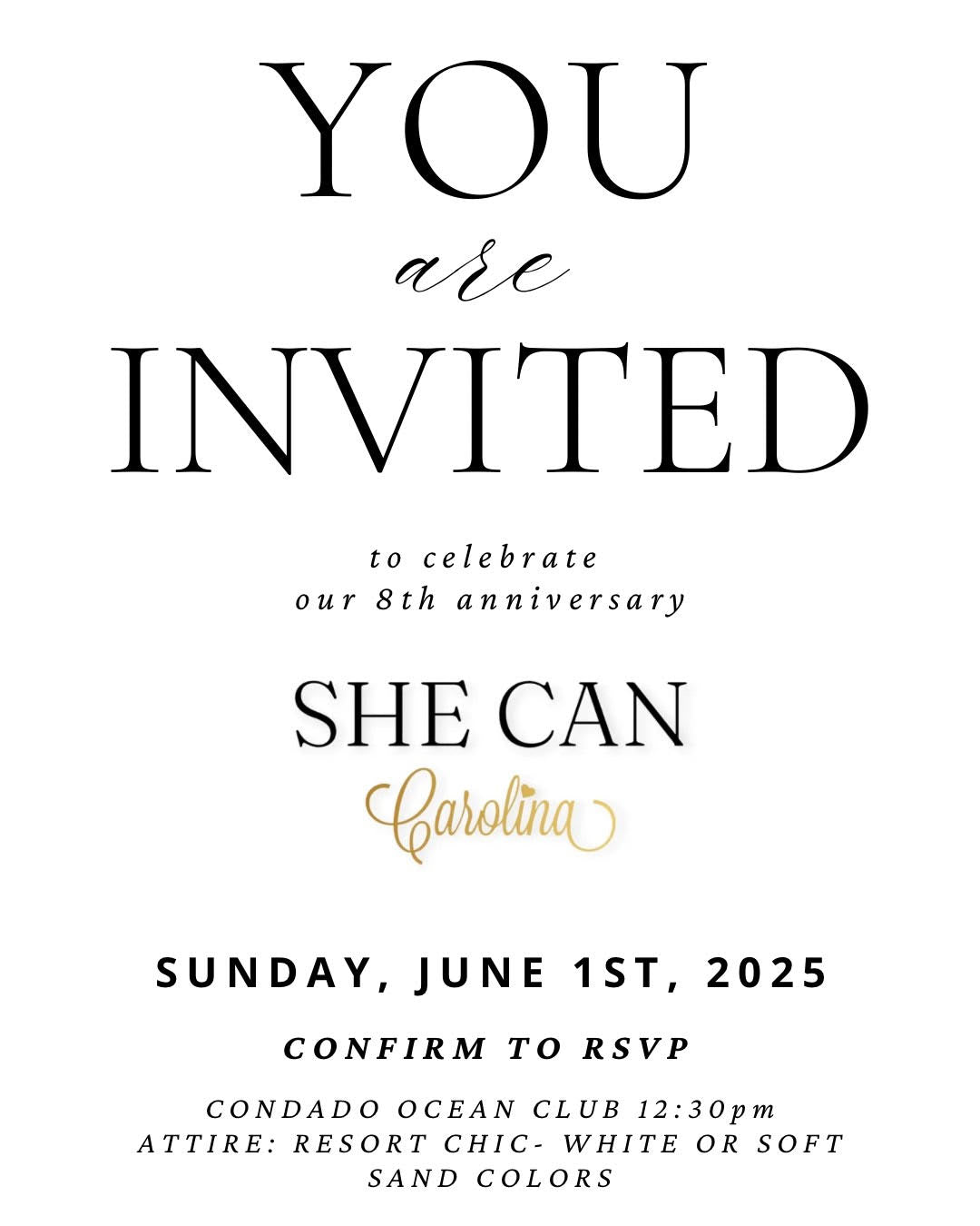 SHE CAN EVENT-UNETE A LA LISTA DE ESPERA! ESCRIBENOS!